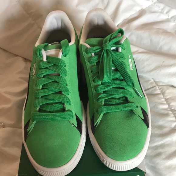 puma suede green black